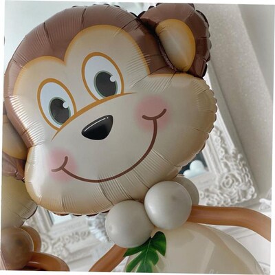 1 Set Jungle Animal Birthday Balloons Monkey Lion Tiger Heli