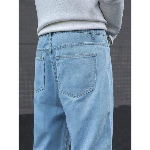 New Mens Cotton Baggy  Jeans Fashion Male Clothes Elastic W