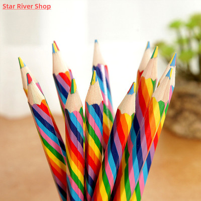 4pcs/pack Kawaii 4 Color Concentric Rainbow Pencil Crayons C