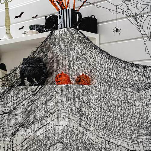 Halloween props black gauze escape Room party theme set horr