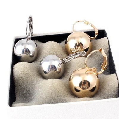 Smooth Ball-Shape Drop Dangle Earring for Women Creative Whi