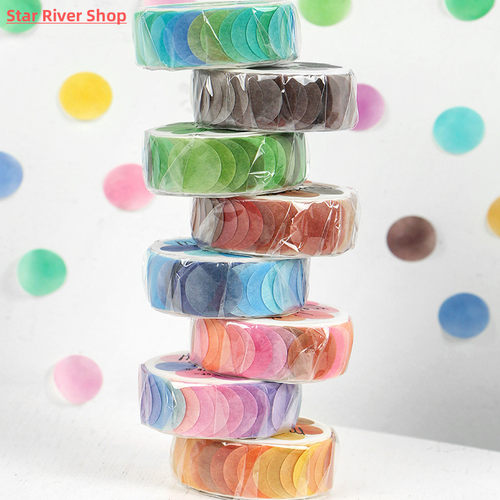Infeel.me Colorful Washi Tape 100pcs Round Dot Stickers Crea