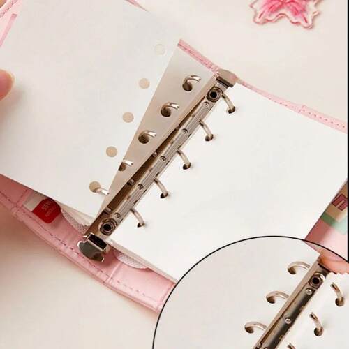 M5 Korean Pink Heart Ring Binder Detachable Portable Travel