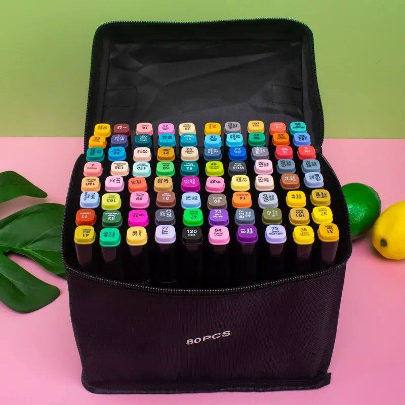 24/48/80 Colors Oily Art Marker Pen Set for Draw Double Head图片