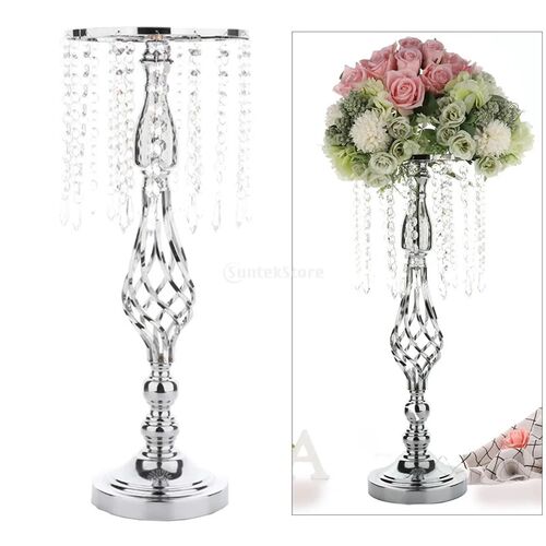 Crystals Candles Holder Table Wedding Flower Vase Candlestic