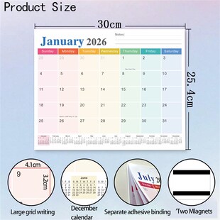 2026 English calendar magnetic refrigerator magnets Calendar