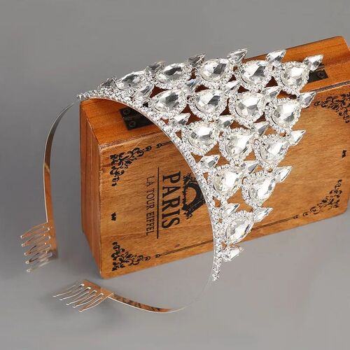 Ladies Fashion Crystal Rhinestone Big Crown Girls High Quali