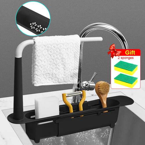 Kitchen Sink Organizer Telescopic Sink Shelf Drainer Rack St
