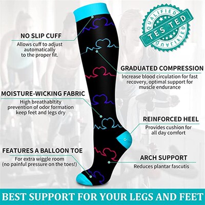 AM Compression Socks Athletic Men Women Best Graduated Breat