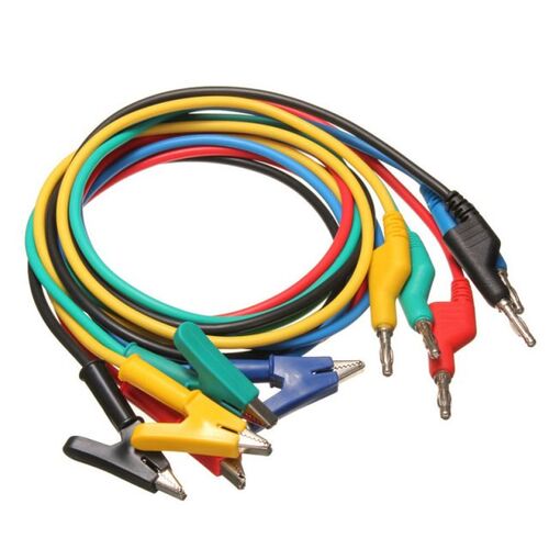 5Pcs Test Line Silicone Banana Plug to Crocodile Alligator C