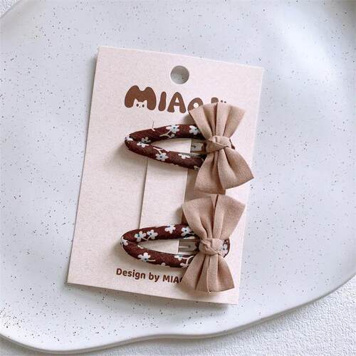 1Set Autumn Winter Bow Hair Clips 2024  Knitted Flower Hairp