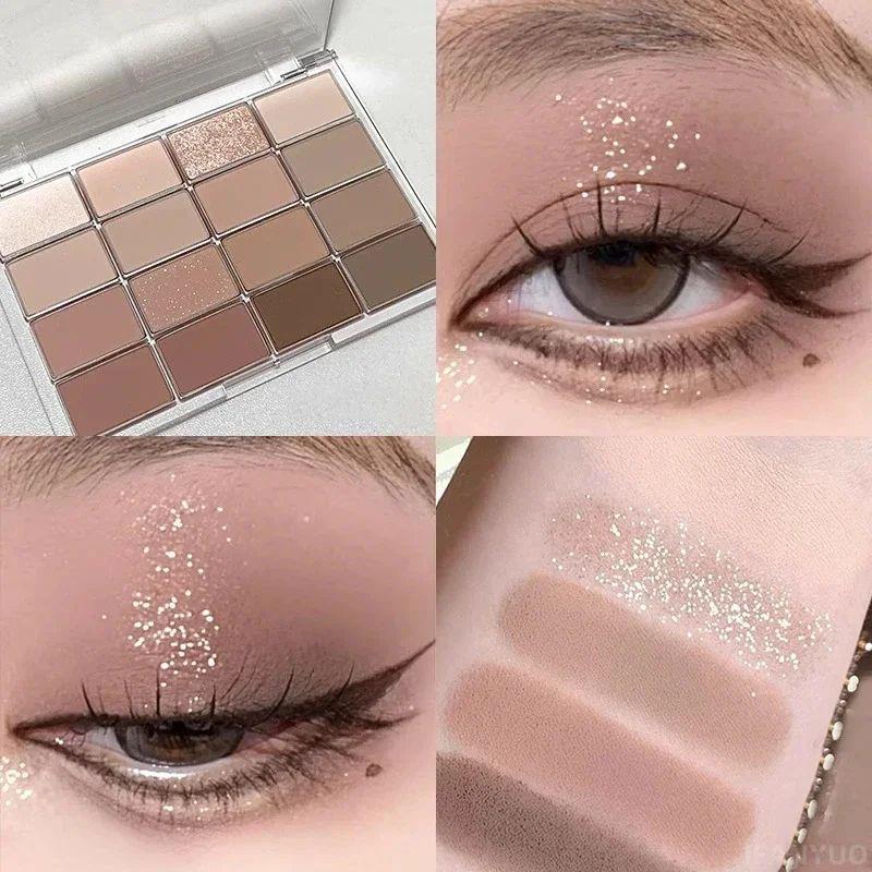 20-Color Korean Eyeshadow Palette Matte Pearlescent Low Satu图片