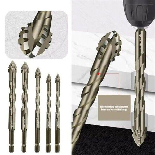 Four-Edged Eccentric Drill Bit Serrated Skewed Head
