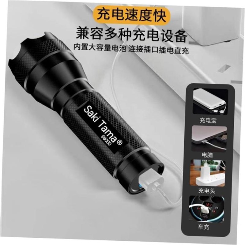5000LM Zoomable XM-L T6 LED Flashlight Torch Light手电筒图片