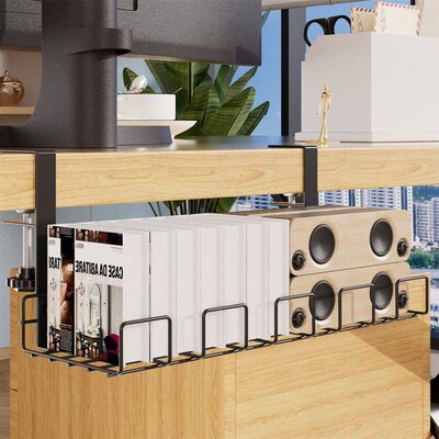 Storage Rack Under Table Organizer Metal Cable Management Tr
