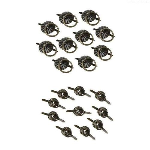 10pcs Green Bronze Color Ring Pin Handle Drawer Cabinet