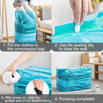 55W Powerful Vacuum Pump Vacuum Bag Clothes Storage Bag Fold