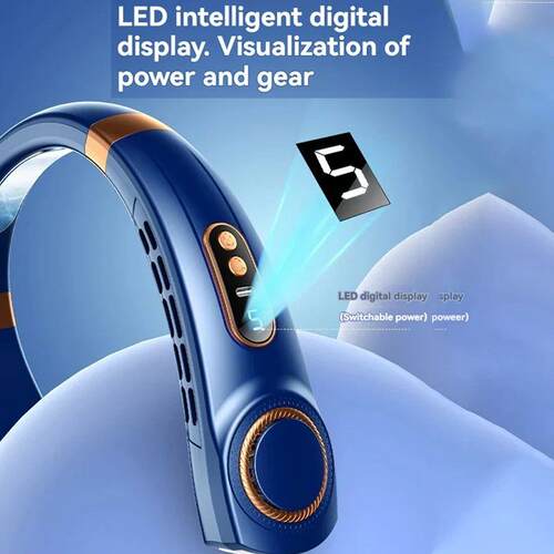 2024 New Portable Hanging Neck Fan USB Rechargeable Mute Col