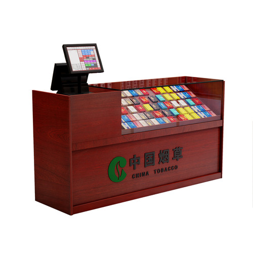 便利店烟柜烟柜台木质超市烟柜展示柜收银台一体商超玻璃展示烟架