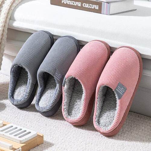Classic Men Slippers Winter Warm Cotton Slippers For Men Hom