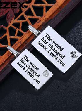 P07-NK10 New Fashion Simple Titanium Steel Couple Pendant Me