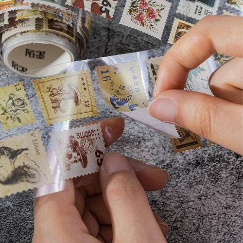 55mmx2m Vintage Stamp Tape Style Stickers 1 roll Decorative