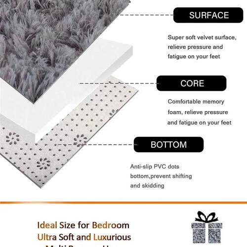 Silver Bubble Kiss Thick Round Rug Carpets for Living Room S