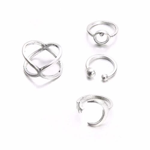 Boho Fashion Circle Star Moon Micro Diamond Knuckle Ring