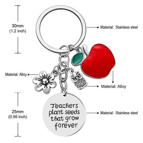 Teach Teacher Inspire Key Chains Stainless Steel KeyChain Ke