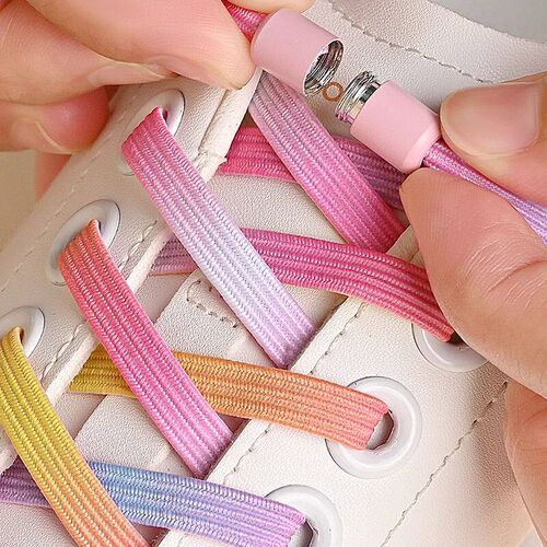 1Pair/2Pairs/4Pairs No Tie Shoe Laces Colorful Buckle Shoela