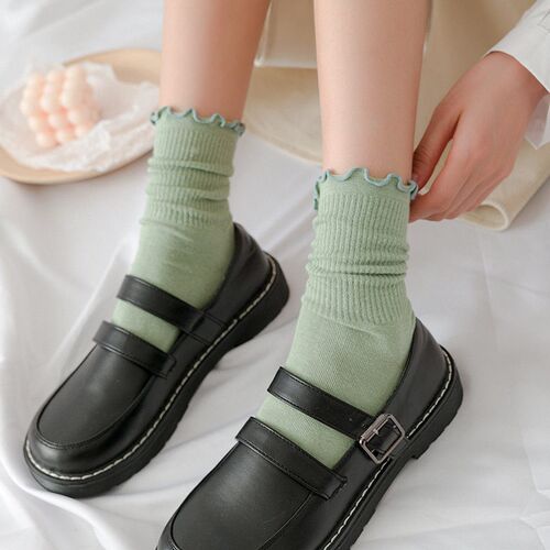 Instagram Hot Socks Womens Fashion Color Solid Socks Cotton
