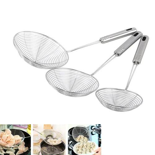 Stainless Steel Frying Strainer French Fries Frying Spoon Wi