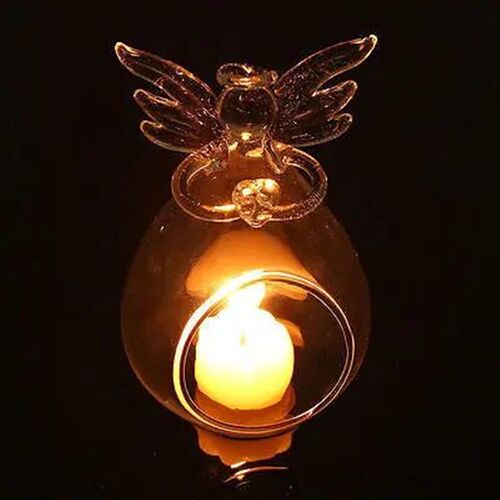 arrival Creative Angel Clear Glass Crystal Hanging Tea Light