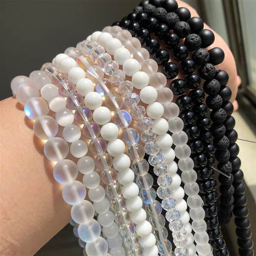 Natural Agates Crystal Glass Stone Beads 4 6 8 10 12mm Loose