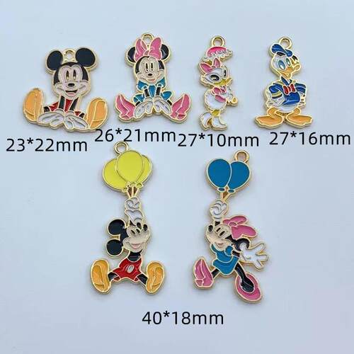10pcs Cartoon Charms Alloy Metal Enamel Animal Charm Pendant