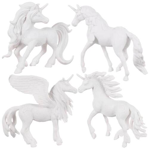 4 Pcs Coloring White Embryo and Crafts for Kids Unicorn Toy