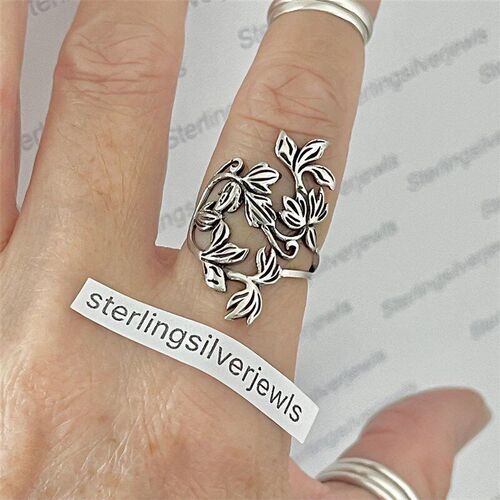 Bohemian Retro Leaf Ring Simple Light Luxury Adjustable Open