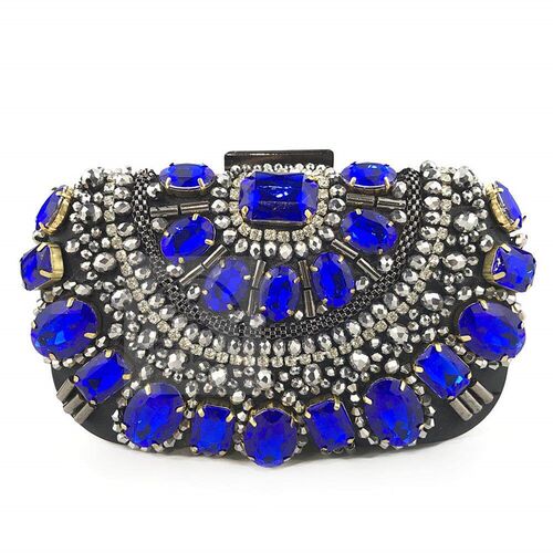 。Hand held Dinner Bag Handmade Beaded heavy work diamond in