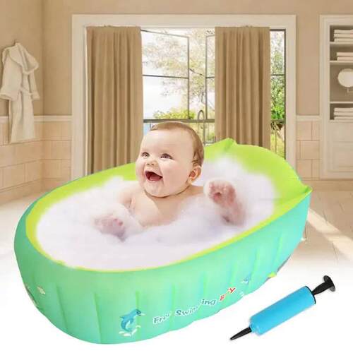 Inflatable Baby Bathtub Chair Cute Bear Infant Bathing Seat