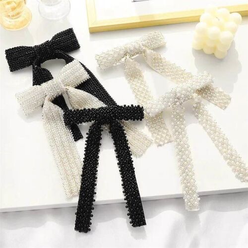 New Beads Hair Bow Clips Solid European rendy Headdress Pear