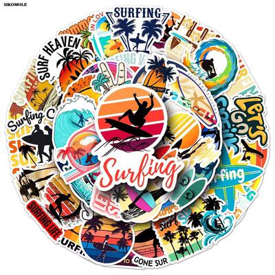 10/30/50pcs Cartoon Summer Surfing Stickers Beach Surf For K