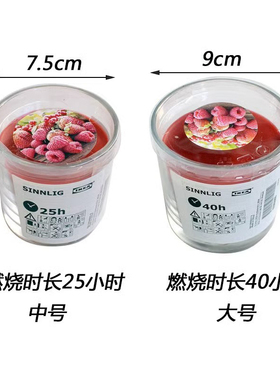 IKEA Sinnlig Scented Candle in Glass Red Garden Berries