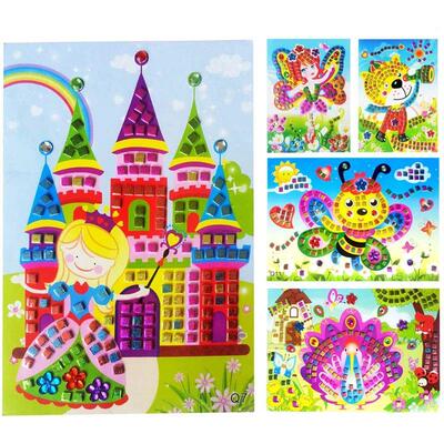 6 Pcs/Set Mosaic Diamond Handmade Craft DIY Stickers Crystal