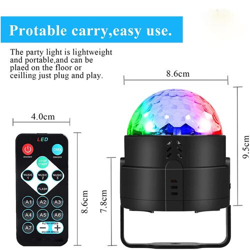 Disco Ball DJ Party Sound Activated Rotating Light 3W LED