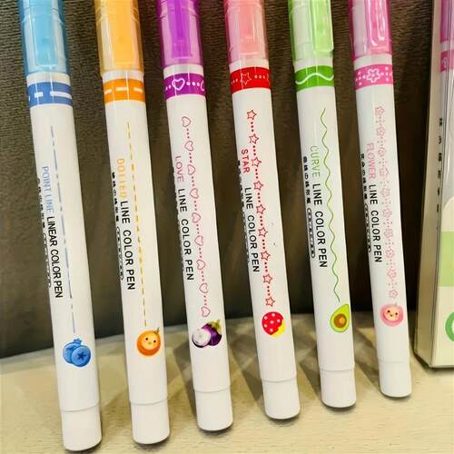 2 Sets of 12 Contour Pens, Portable Design, Marking Key Poin