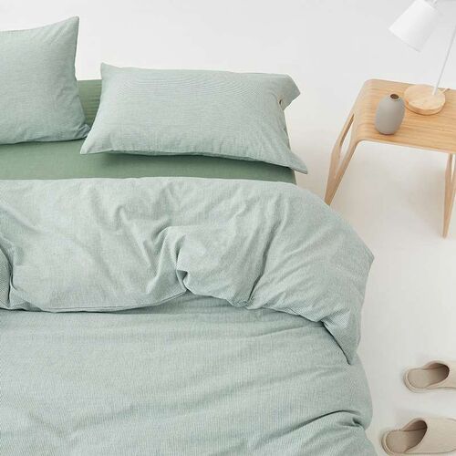 Buttons Washed Cotton Four-piece Set Summer Naked Sleeping S