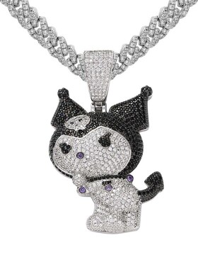 HIPHOP Full Zircon Hip Hop Pendant Cute Cartoon Little Devil