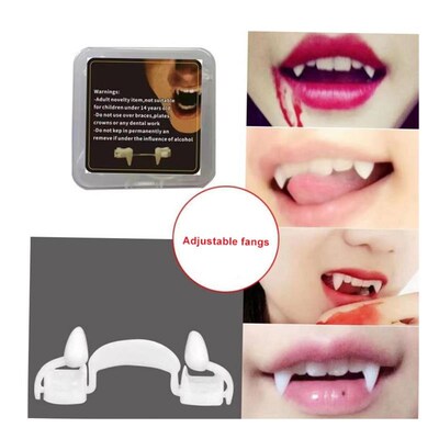 New Halloween Cosplay Retractable Vampire Teeth Dentures