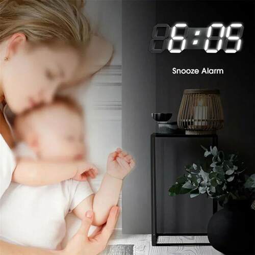 3D LED Wall Clock Large Digital Wall Clock With Remote Contr
