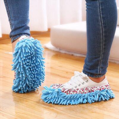 1/2/3/4PC Multifunction Floor Dust Cleaning Slippers Shoes L